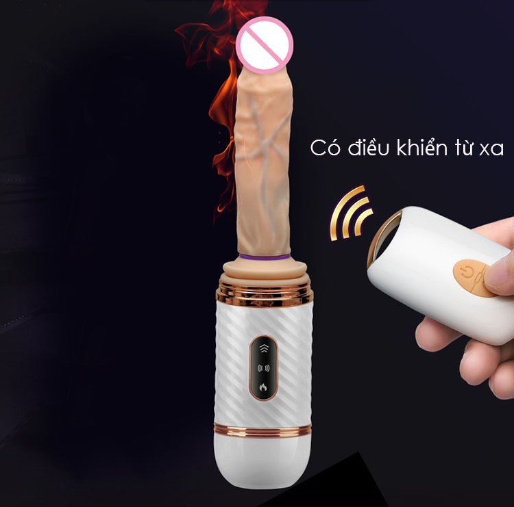 Dương vật giả Cyclone Fire rung thụt sưởi ấm điều khiển xa sạc USB