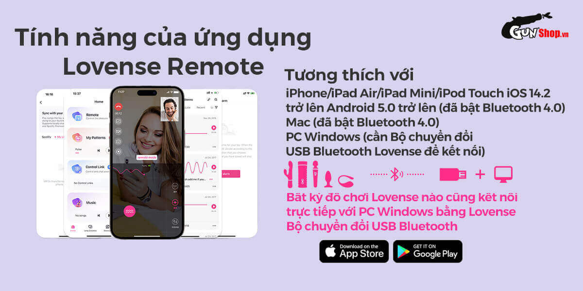 Máy massage 2 đầu Lovense Hyphy điều khiển app kích thích điểm G cực đỉnh