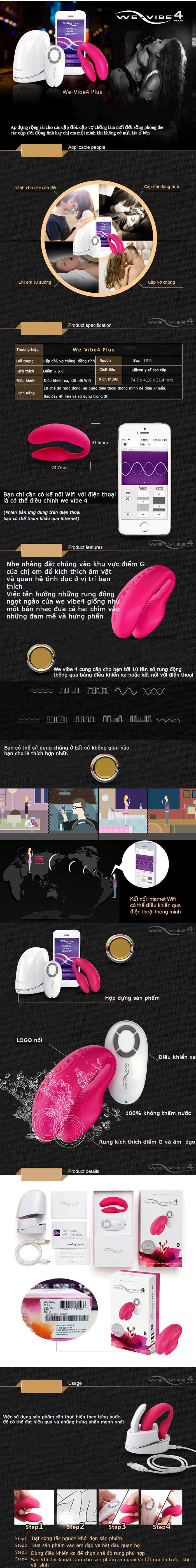 We Vibe 4 Plus mát xa điểm G cao cấp bluetooth silicone an toàn