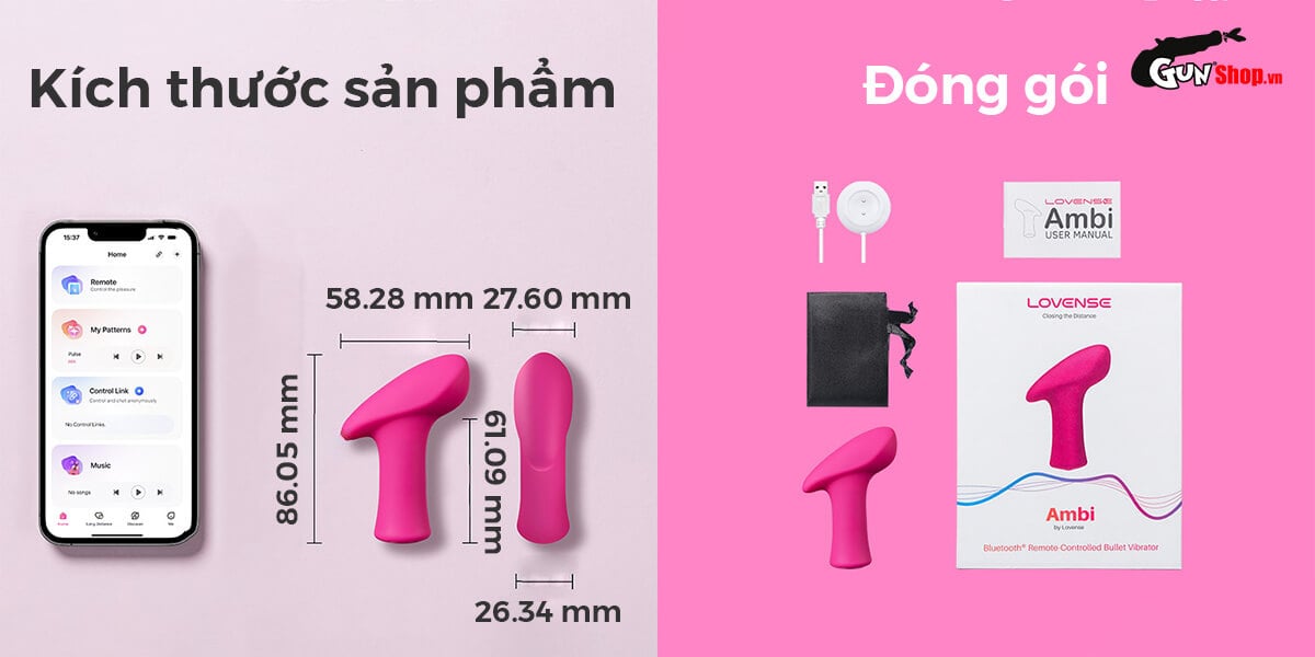 Máy massage điểm G Lovense Ambi điều khiển qua app sạc điện