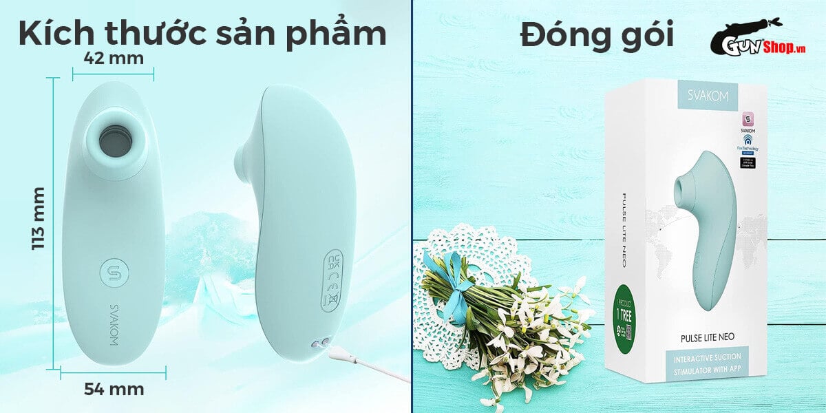Máy massage Svakom Pulse Lite Neo bú hút app bluetooth kích thích điểm G thần thánh