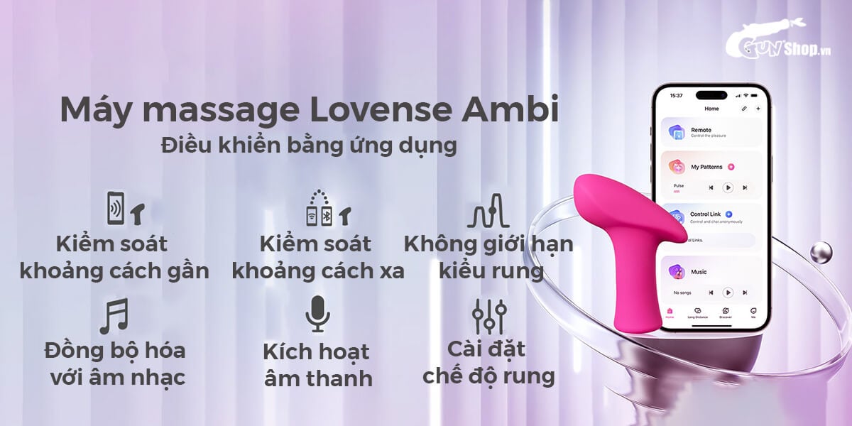 Máy massage Lovense Ambi điều khiển app, nâng tầm cảm giác