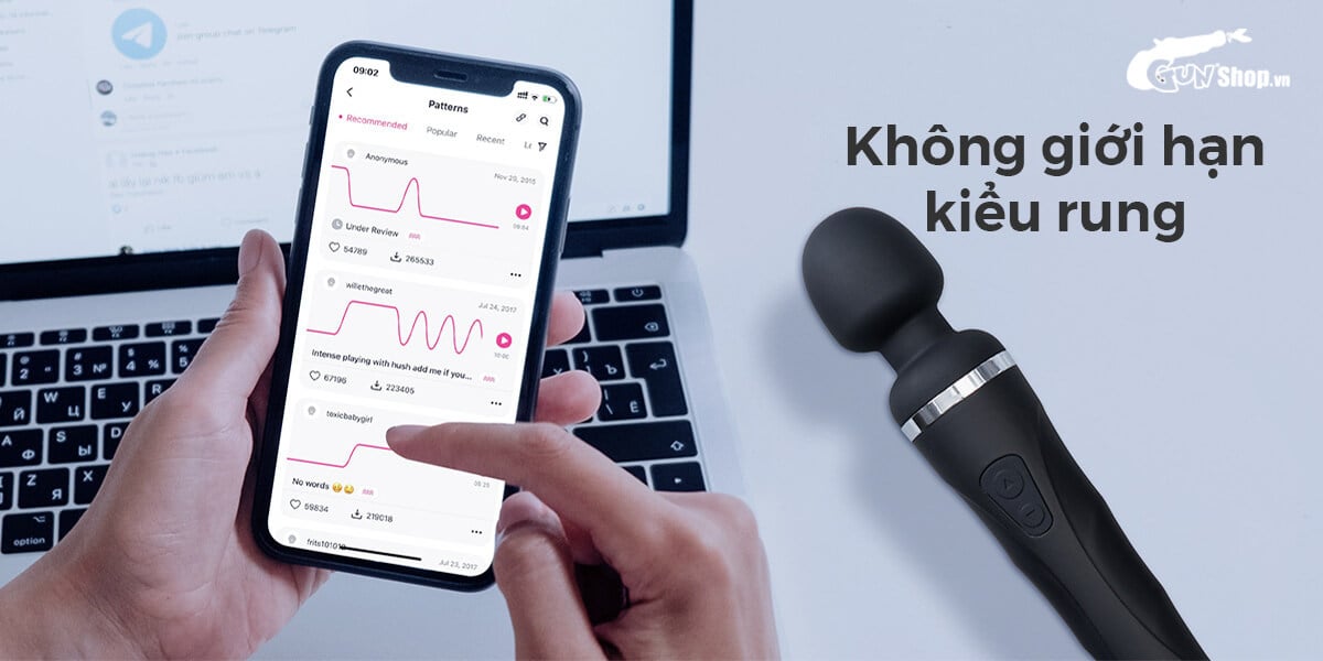 Chày rung Lovense Domi 2 không dây tăng khoái cảm app điều khiển