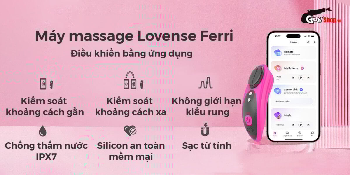 Máy massage Lovense Ferri gắn quần lót rung điều khiển app