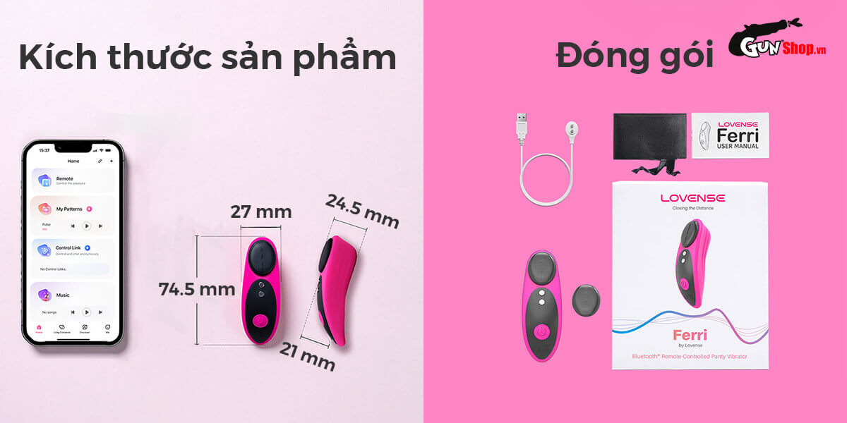 Máy massage Lovense Ferri gắn quần lót rung điều khiển app