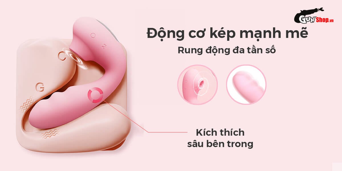 Máy massage Svakom Zemalia Tana 2 đầu rung bú hút siêu mềm uốn cong