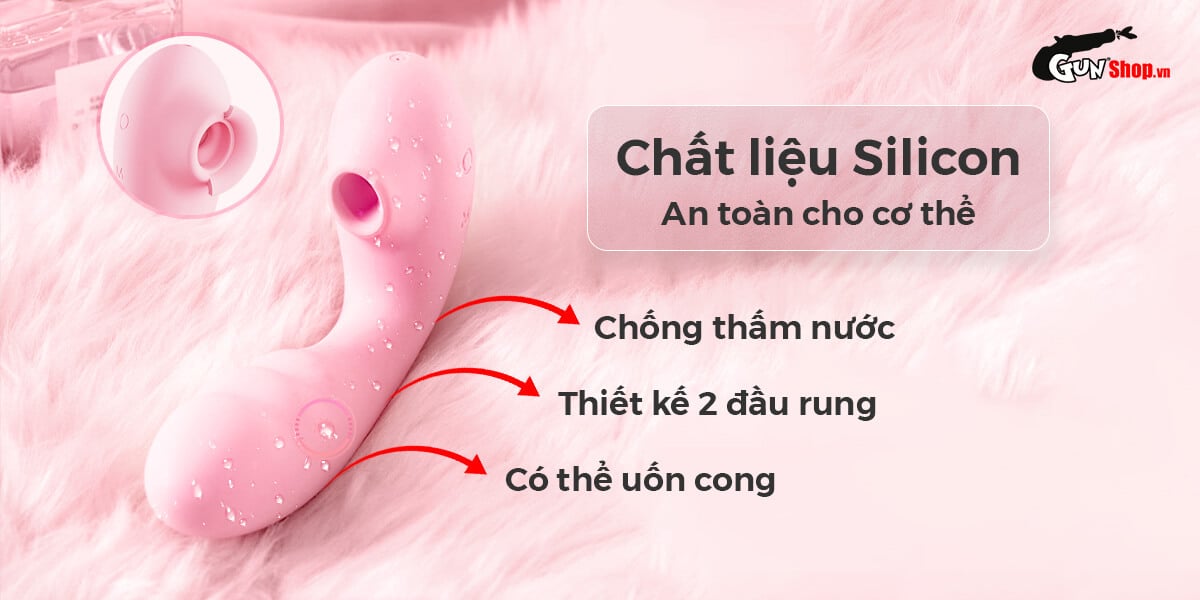 Máy massage Svakom Zemalia Tana 2 đầu rung bú hút siêu mềm uốn cong