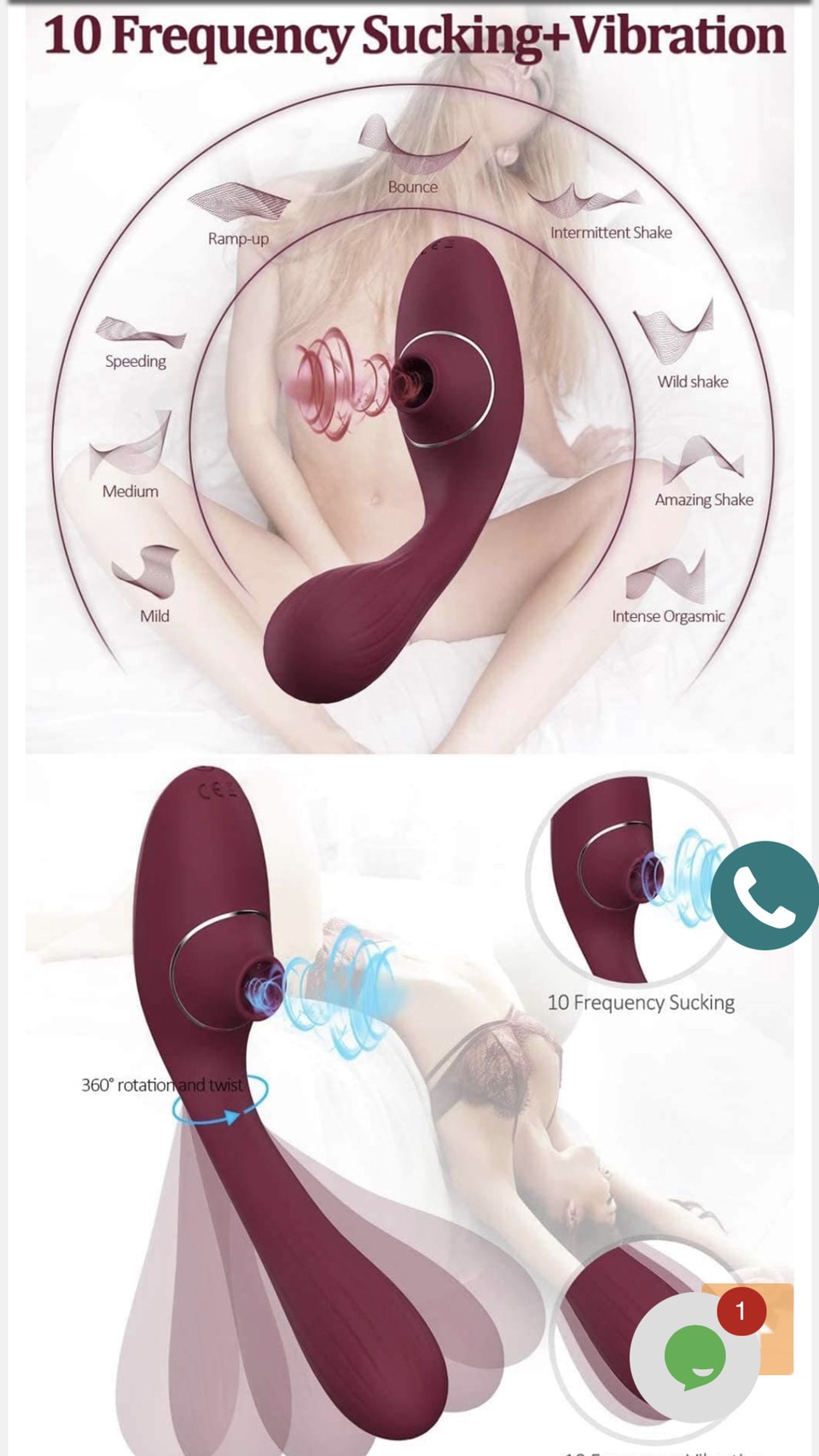 Máy rung bú hút 2 đầu massage điểm G âm vật kích thích phê nhất