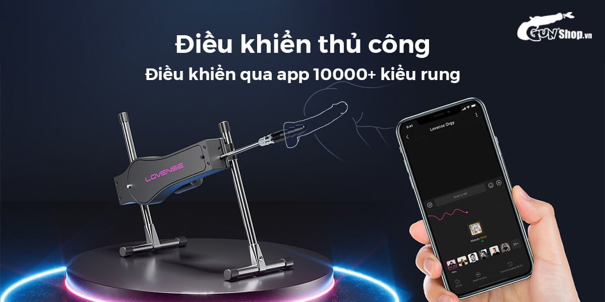 Máy làm tình Lovense Sex Machine rung thụt 2 đầu điều khiển app