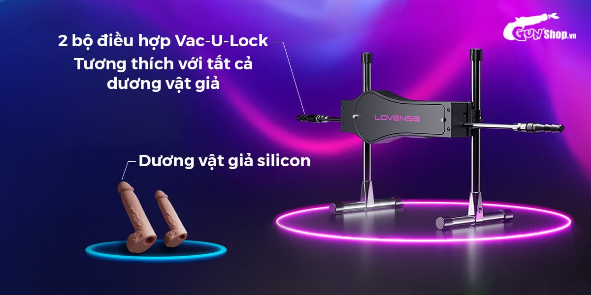 Máy làm tình Lovense Sex Machine rung thụt 2 đầu điều khiển app