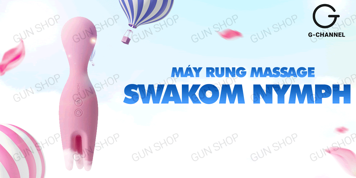 Máy rung Svakom Nymph 2 đầu sạc điện mạnh mẽ, kích thích sâu