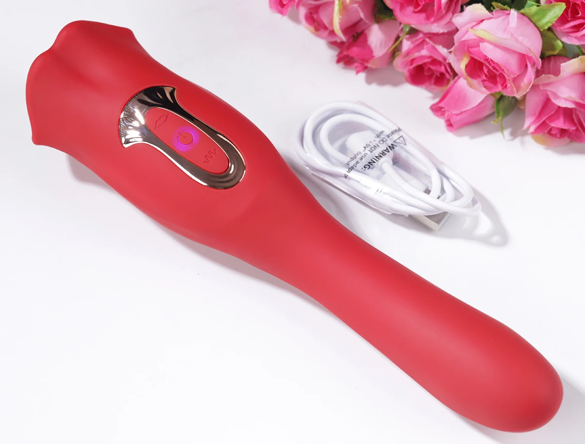 Máy rung miệng lưỡi 2 đầu massage âm đạo nữ cao cấp pin sạc
