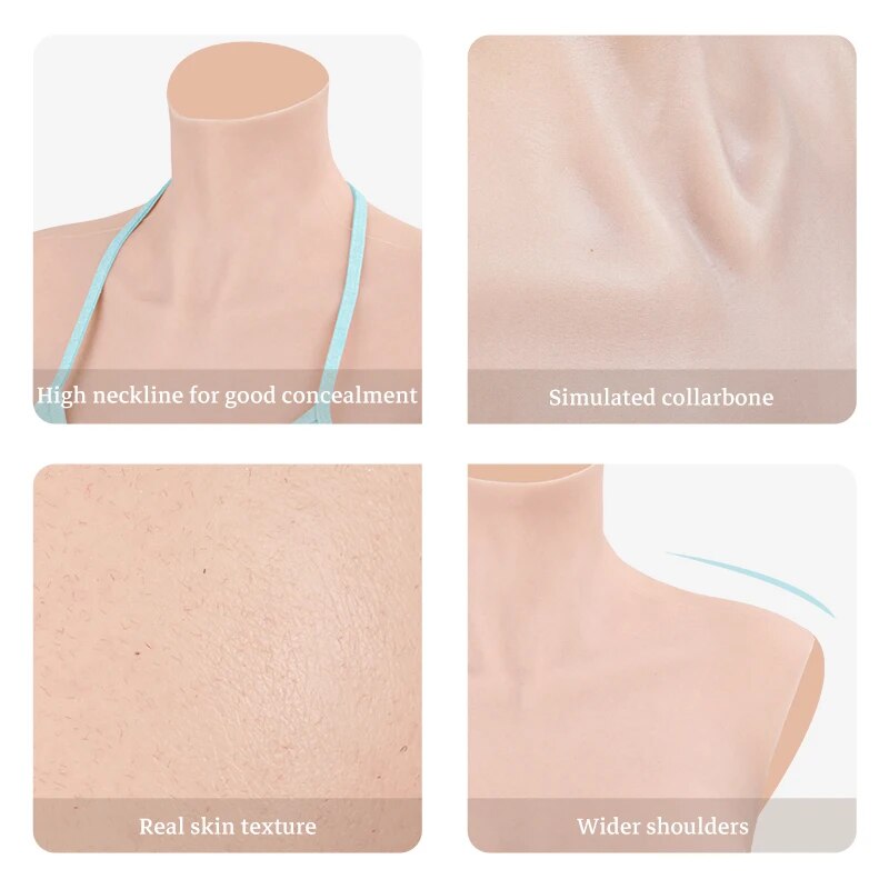 Ngực giả silicone KUMIHO cổ cao cosplay gay độc đáo hấp dẫn