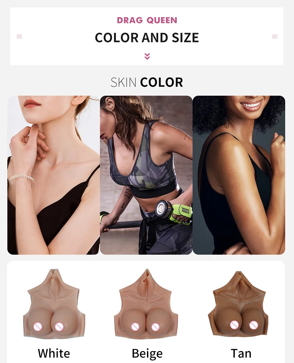 Ngực giả silicone mềm mại Cosplay Drag Queen kích thích mê say