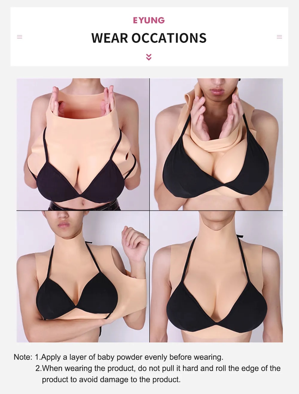 Ngực giả silicone mềm mại Cosplay Drag Queen kích thích mê say