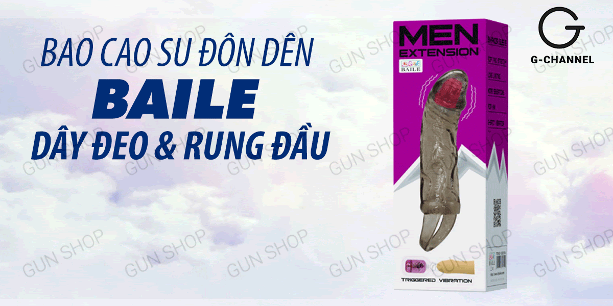 Bao cao su Baile Men Extension dây đeo tăng kích thước rung mạnh