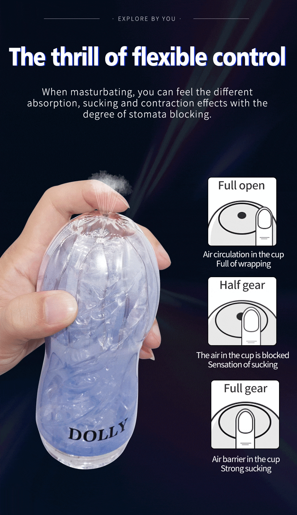 Cốc thủ dâm Dolly silicon trong suốt siêu mềm mại an toàn