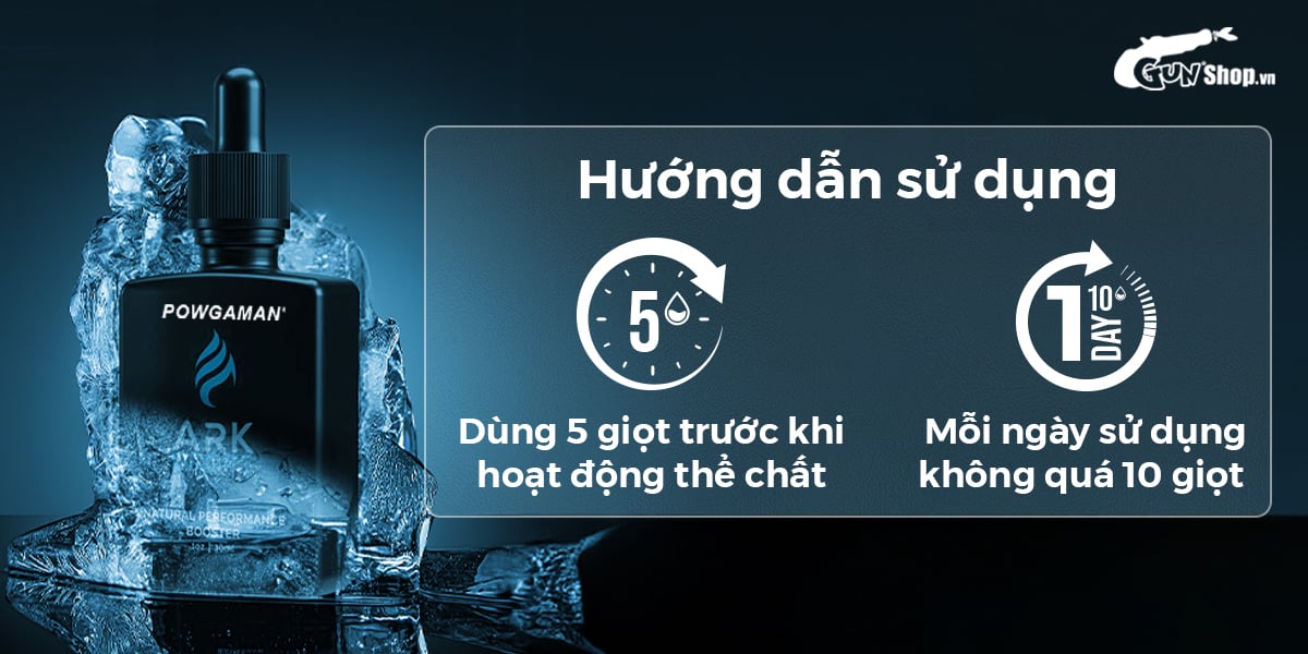 Tinh chất tăng cảm xúc Powgaman Ark Drops hữu cơ thuần chay 30ml