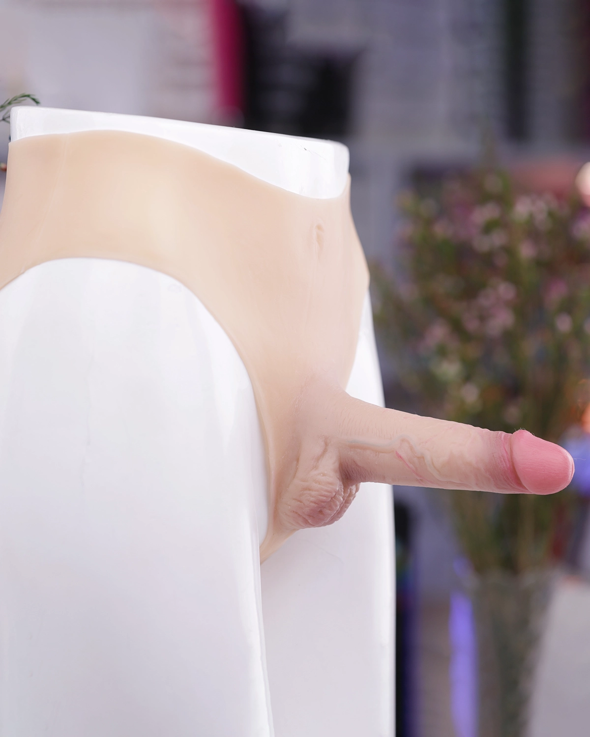 Quần gắn dương vật giả mềm rỗng ruột Jiuai silicon tăng kích thước