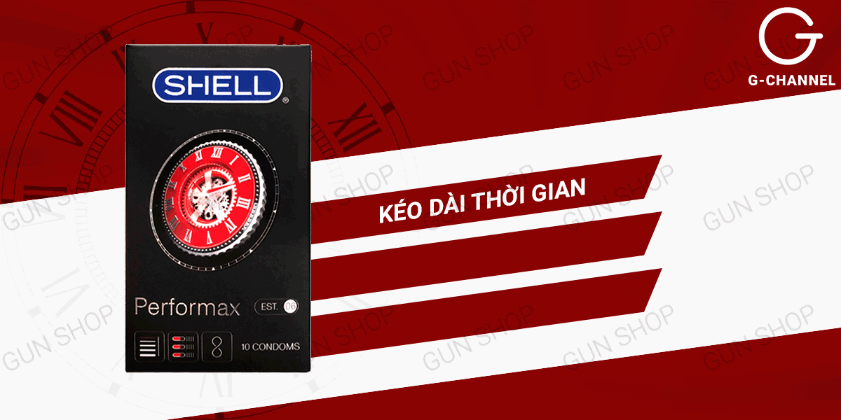 Bao cao su Shell Performax 6 in 1 Hộp 10 cái Kéo dài yêu