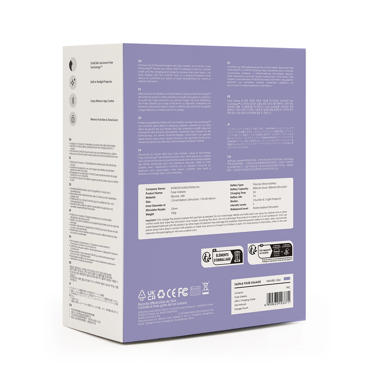 Svakom Pulse Galaxie Phát Sáng Hút Thổi Kết Nối App