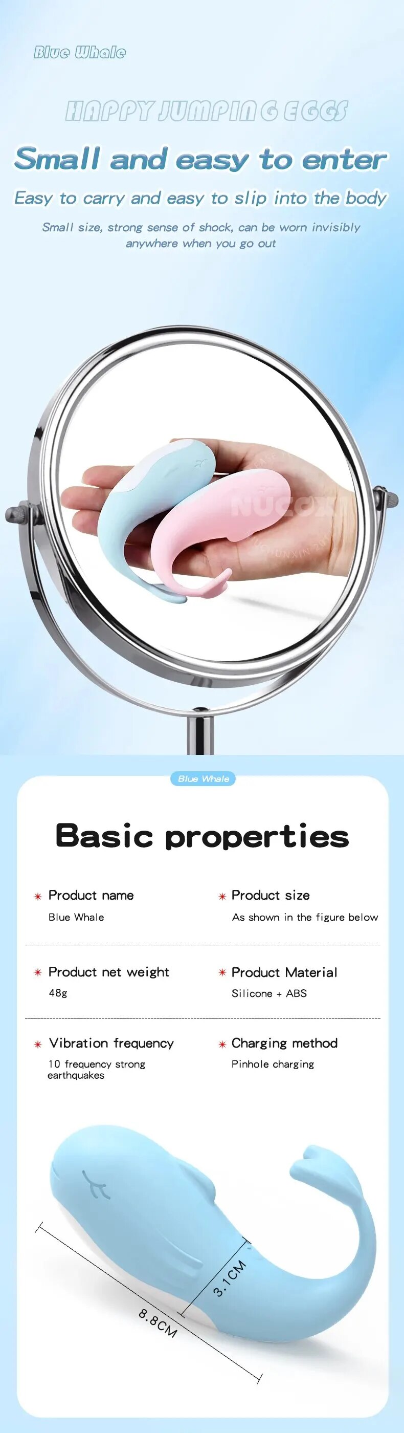 Trứng rung cá heo mini điều khiển từ xa siêu tiện lợi