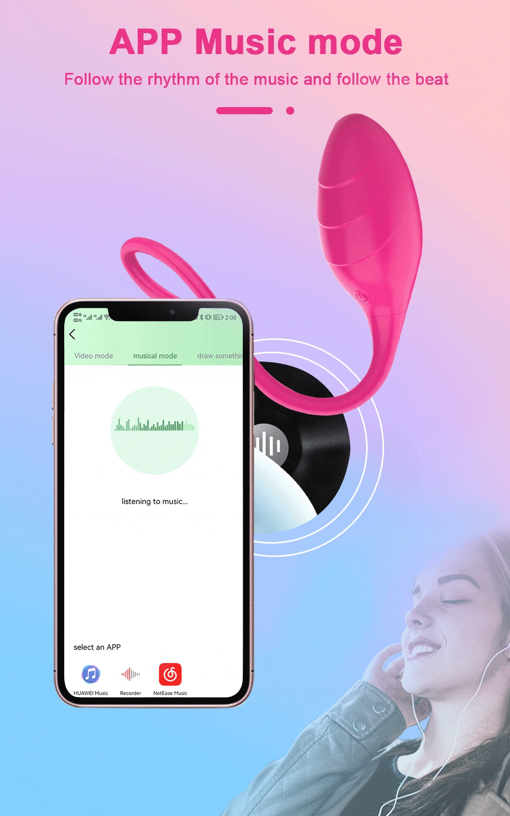 Trứng rung thiên nga Little Swan App điều khiển từ xa cao cấp kích thích điểm G