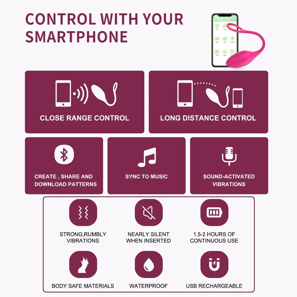 Trứng rung thiên nga Little Swan App điều khiển từ xa cao cấp kích thích điểm G