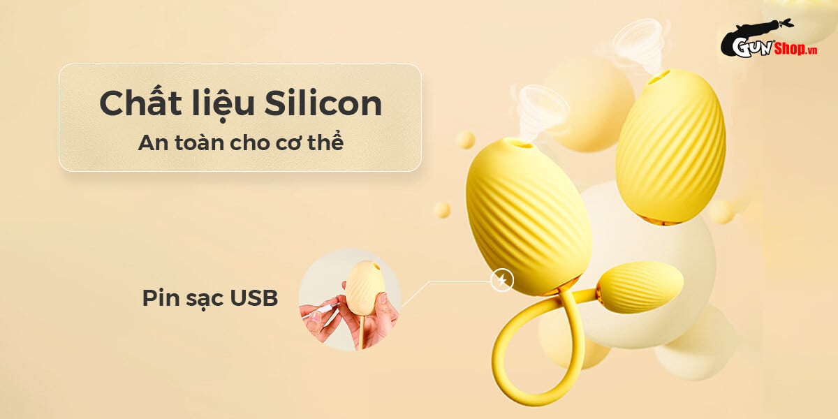 Trứng rung 2 đầu Svakom Zemalia Gigi siêu kích thích điểm G bú mút cao cấp