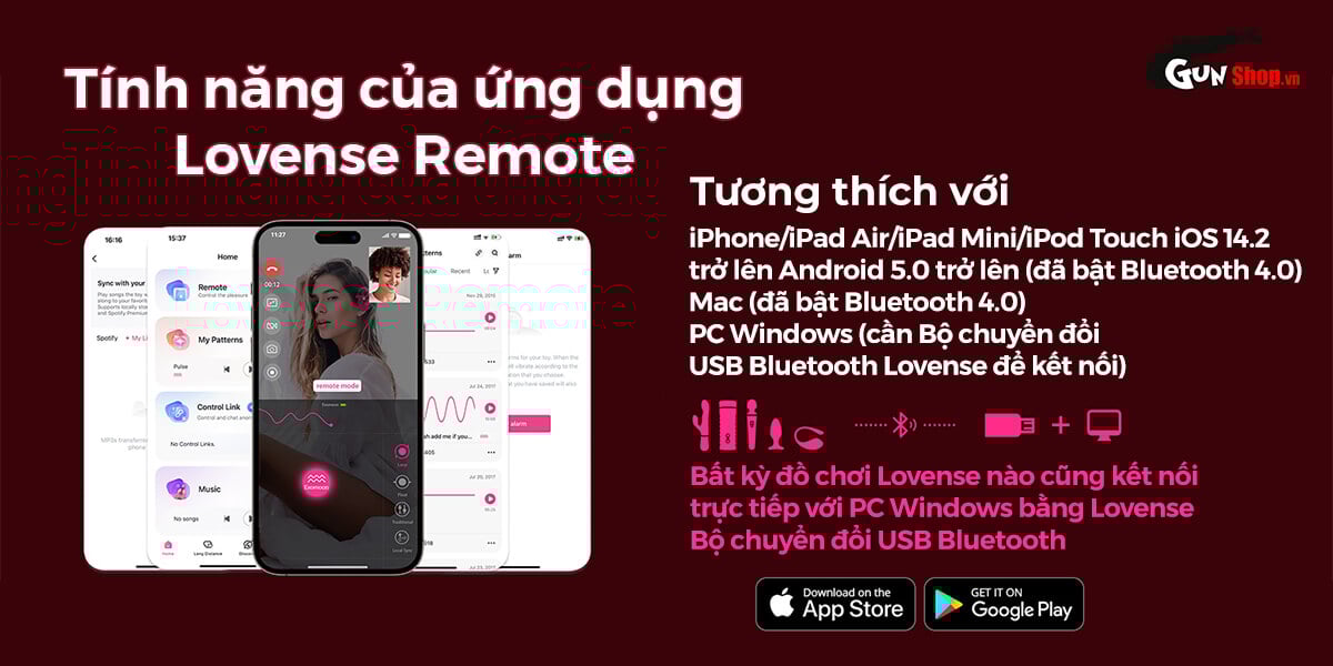 Trứng rung Lovense Exomoon mini nhỏ gọn điều khiển app rung mạnh silicon