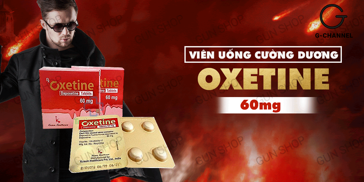 Viên uống tăng cường sinh lý Oxetine 60mg - Hộp 4 viên hiệu quả