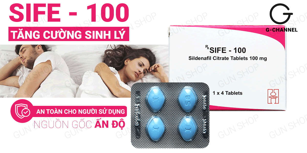 Viên uống Sife 100 tăng cường cương dương Sinh lý mạnh mẽ Hộp 4