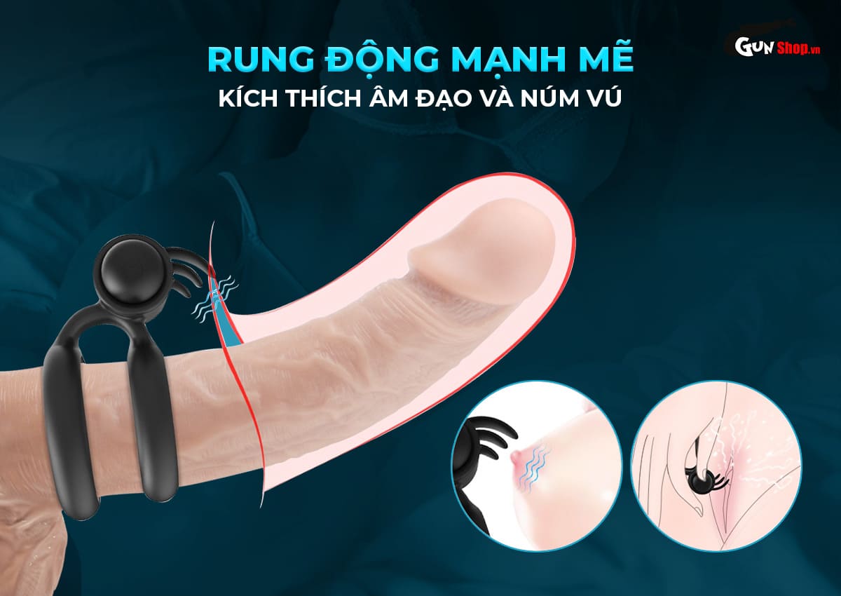 Vòng rung đôi S-Hande Crawler gai nổi tăng khoái cảm đôi