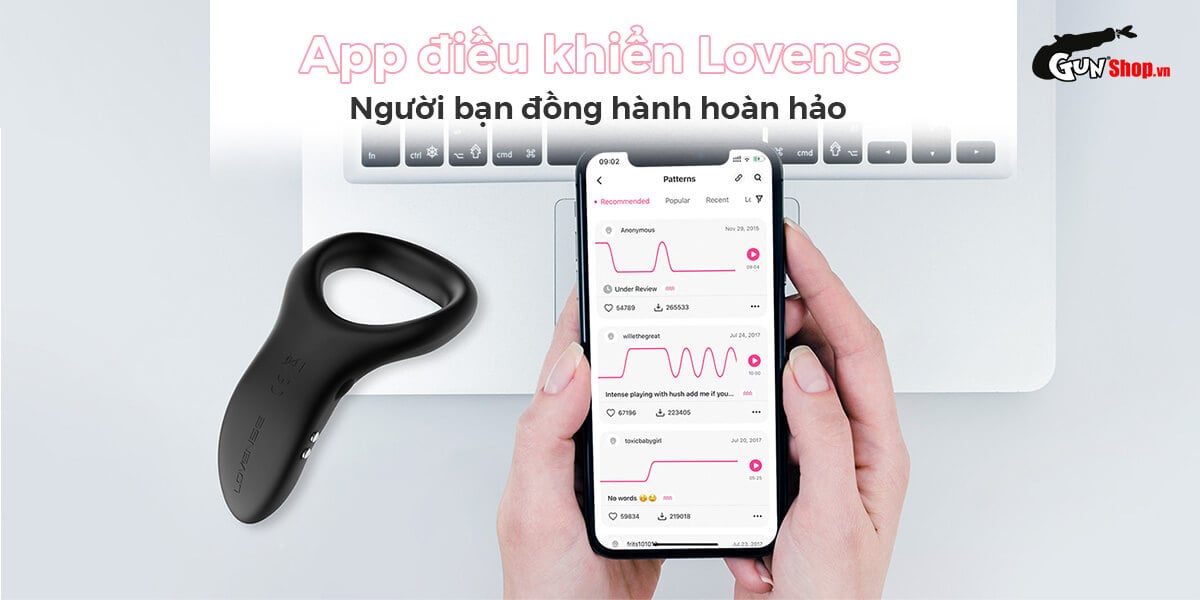 Vòng đeo dương vật Lovense Diamo 10 chế độ điều khiển app