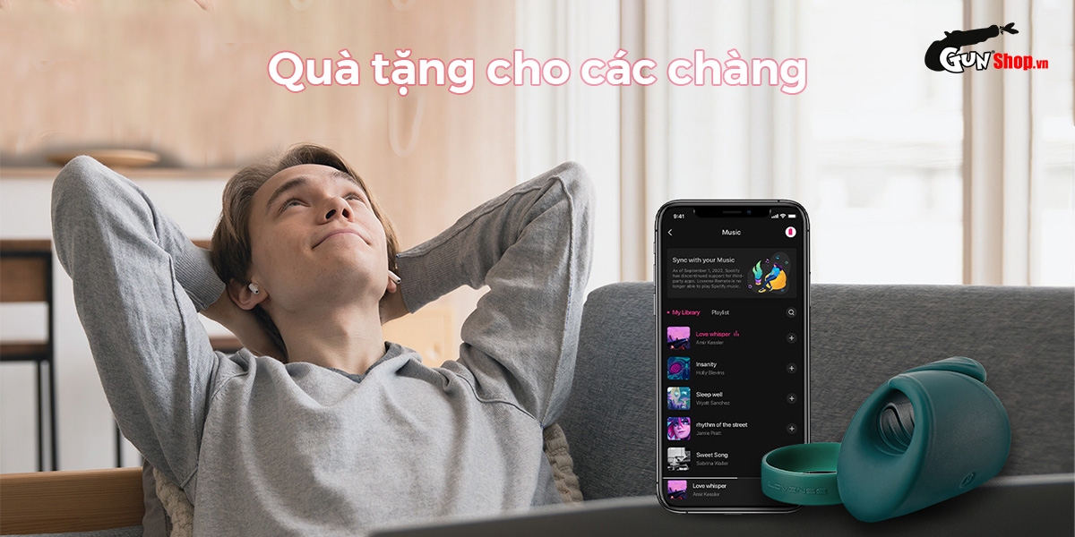 Vòng đeo dương vật Lovense Gush app tăng khoái cảm dễ dùng