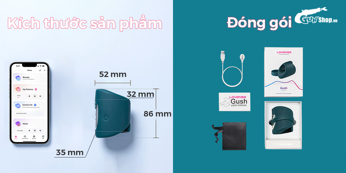Vòng đeo dương vật Lovense Gush app tăng khoái cảm dễ dùng