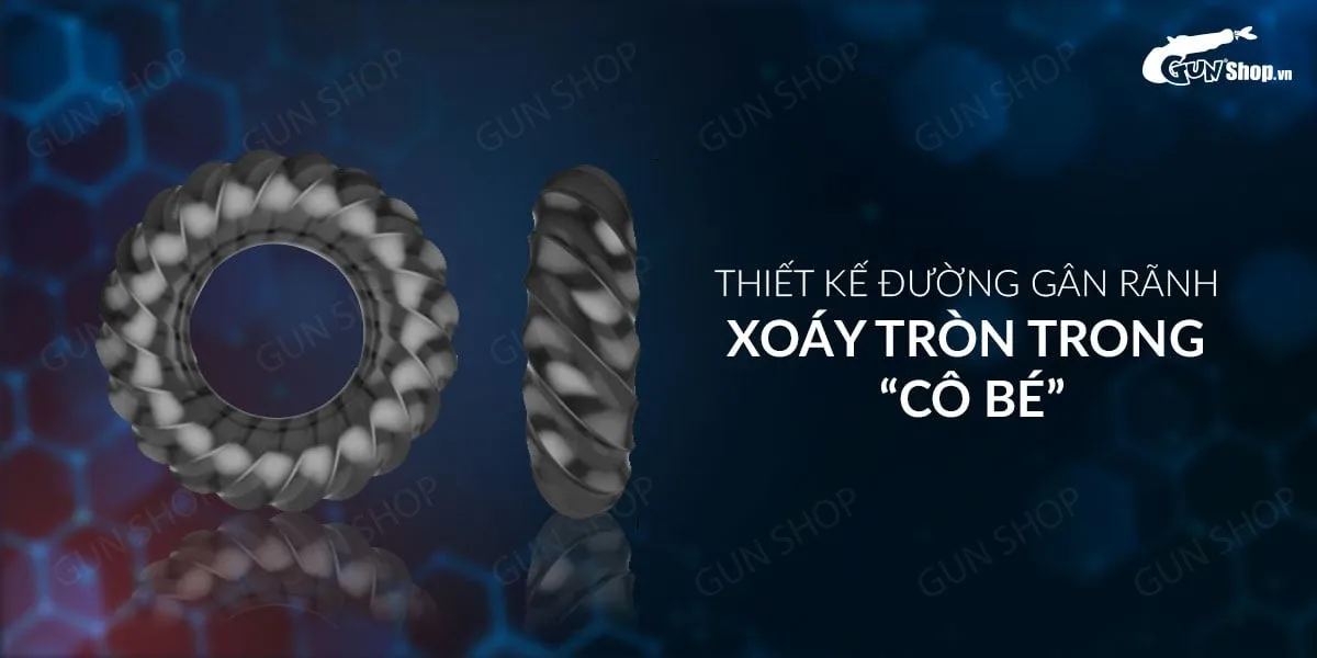 Vòng Đeo Dương Vật Cock Ring Đen 3D Kéo Dài Thời Gian Xuất — hình 5