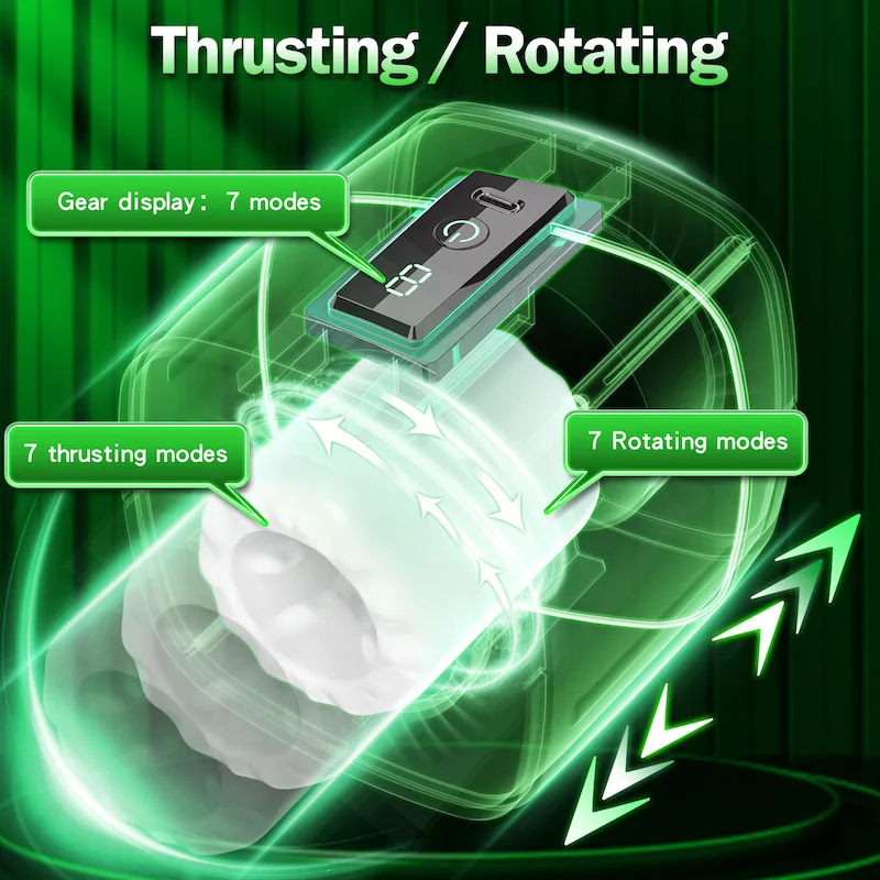 Cốc thủ dâm Erectile Stem Ailebo rung thụt xoay âm đạo giả tự động nhỏ gọn