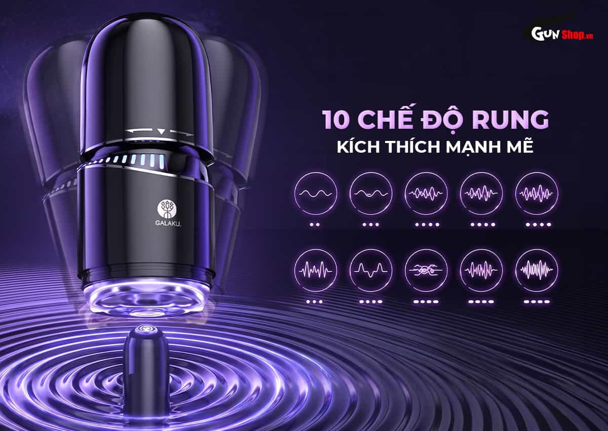 Galaku Cannon 2in1 có 10 chế độ rung mạnh mẽ