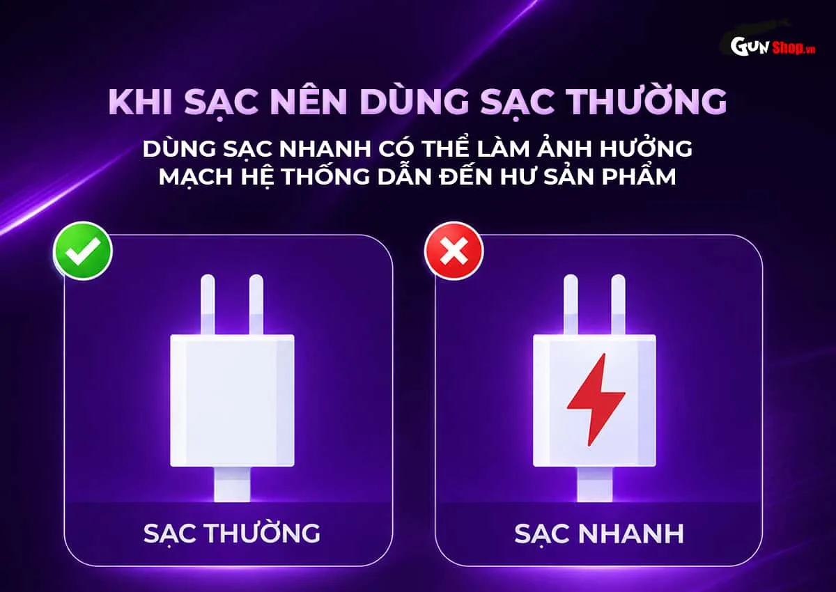 Lưu ý khi sạc âm đạo giả Galaku Cannon 2in1