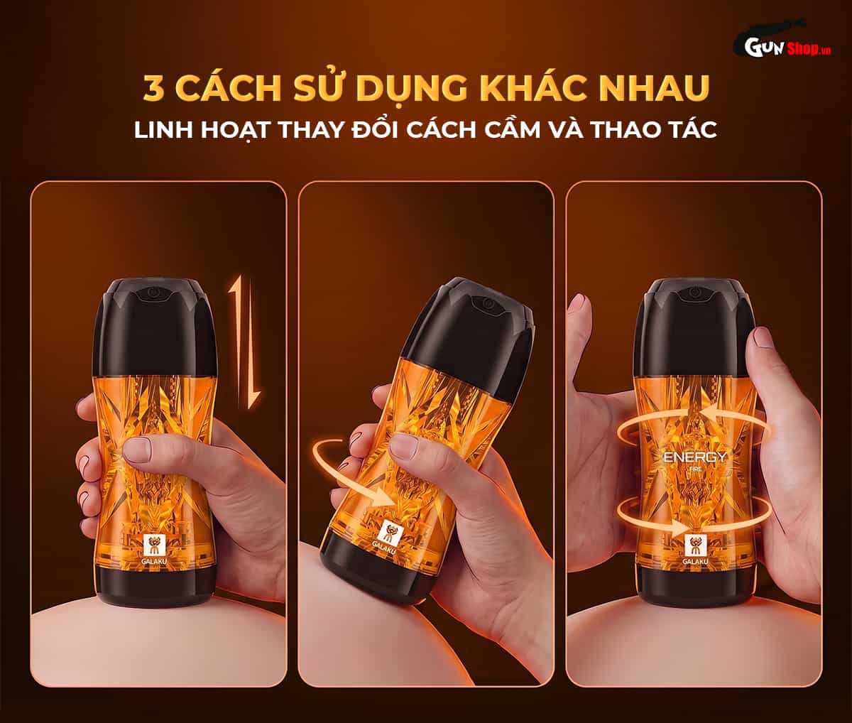 Galaku Touch In có thể sử dụng theo 3 cách khác nhau cực sướng