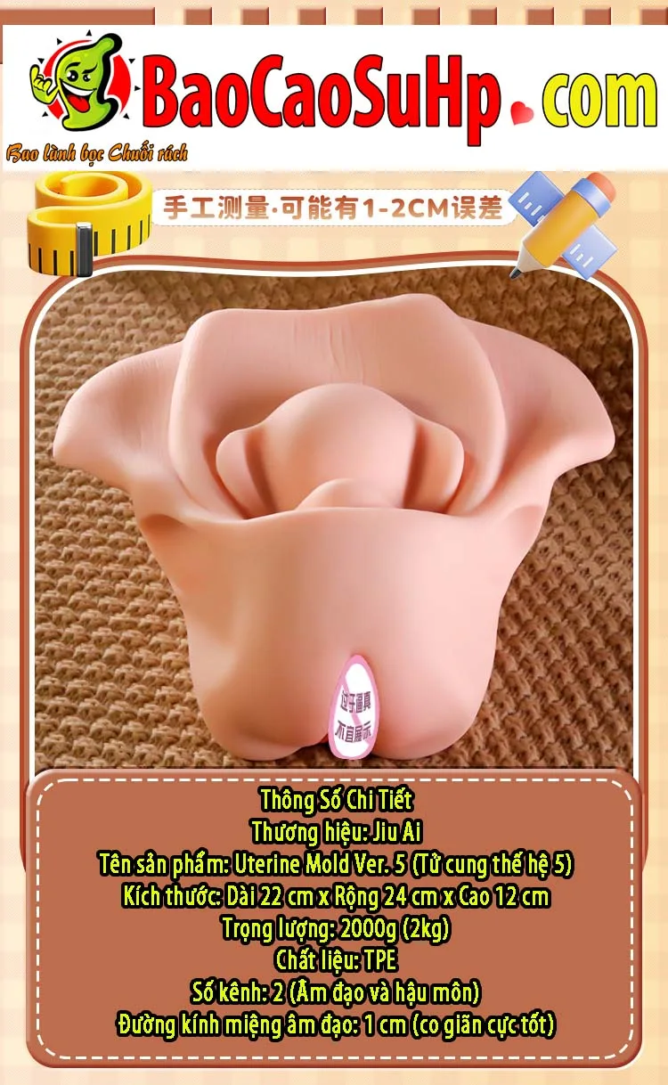 Âm đạo giả mô phỏng tử cung Jiuai Ver 5 Uterine Mold 2kg — hình 22