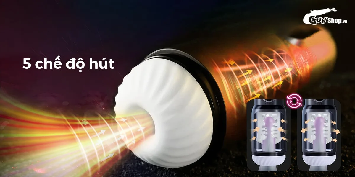 Âm đạo giả Svakom Godwin xoay thụt hút tự động có đế gắn — Hiệu năng vượt trội, tiện lợi từng chi tiết