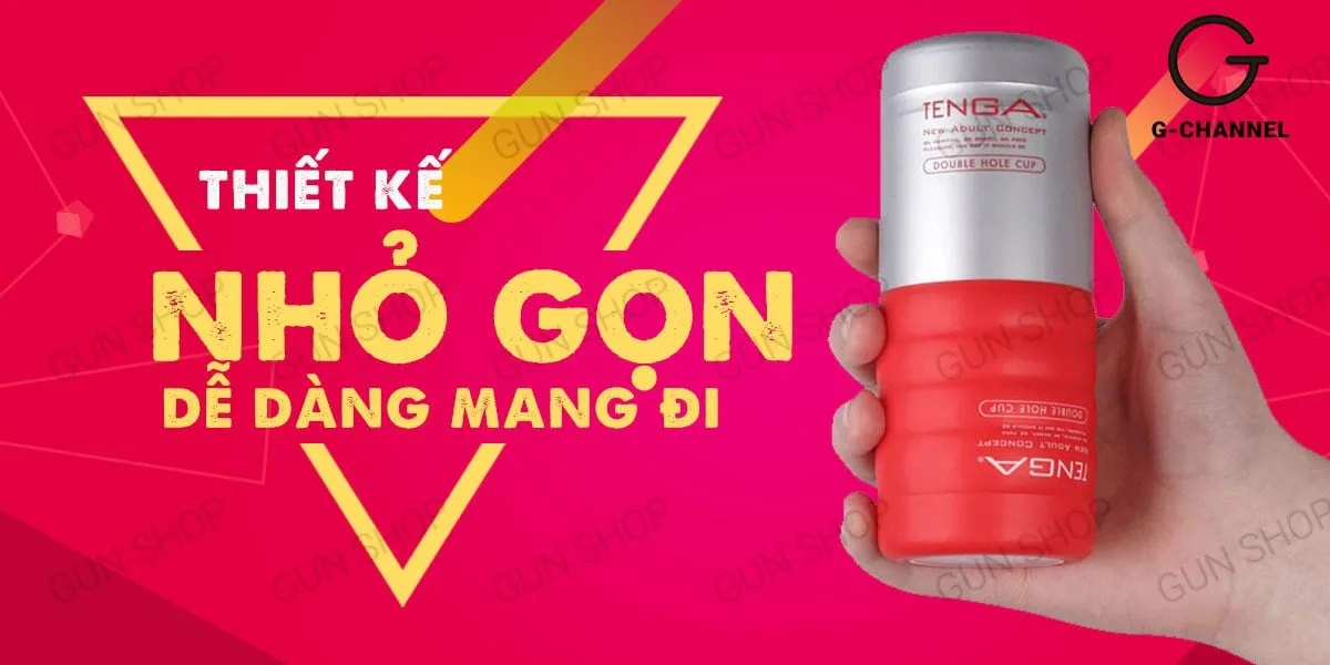 Âm đạo giả 2 đầu Tenga Double Hole tối ưu trải nghiệm sướng — Kích thước cốc thủ dâm nhỏ gọn và vừa tay nên bạn có thể