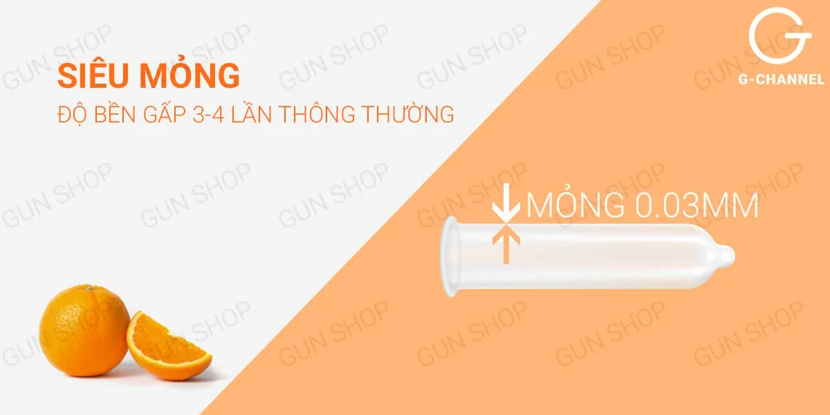 Bao cao su Nakanishi siêu mỏng 0.03mm hương cam 4 cái giá — Đặc điểm nổi bật của bao cao su Nakanishi