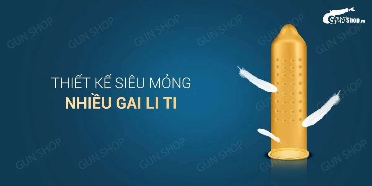 Bao cao su OLO 0.01 Đồng Hồ Vàng hộp 10 cái kéo dài thời — hình 3