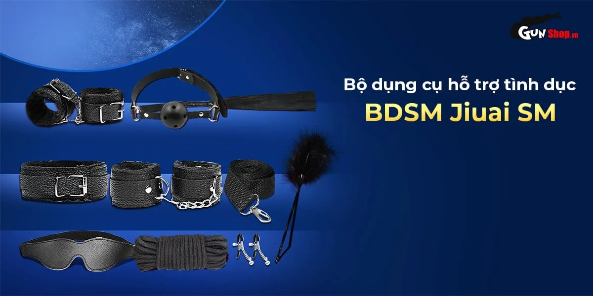 Bộ dụng cụ roi da hỗ trợ tình dục BDSM Jiuai SM