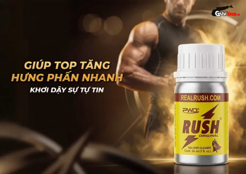 Popper khô PWD USA Rush Original 30ml có tác dụng mạnh mẽ với Top giúp tăng hưng phấn