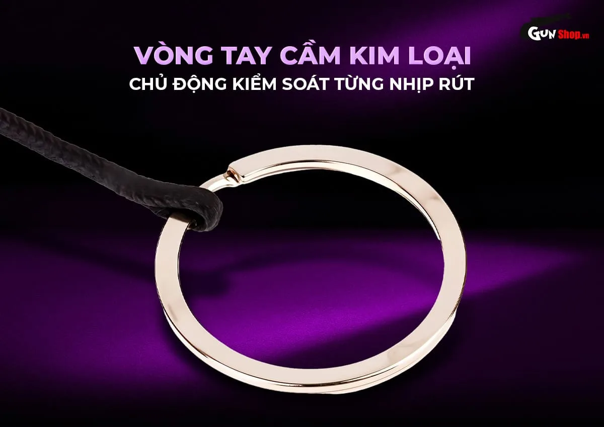 Chuỗi hạt ngọc trai kích thích hậu môn an toàn dễ sử dụng — Vòng tay cầm kim loại – Chủ động kiểm soát từng nhịp rút