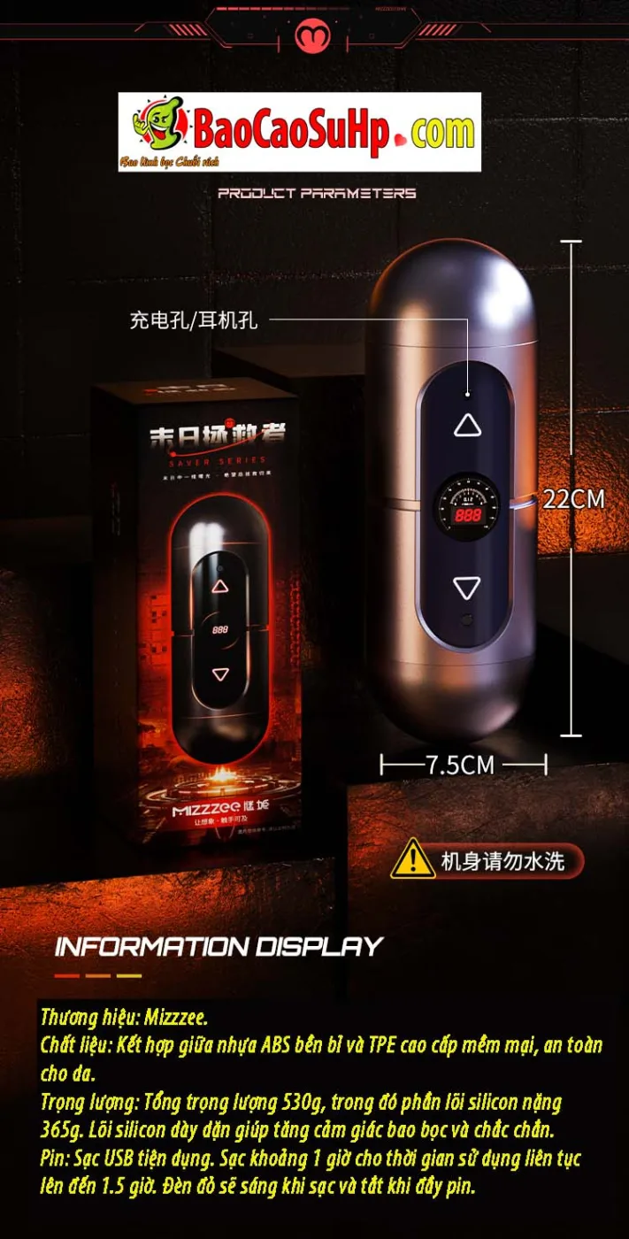 Cốc thủ dâm 2 đầu Mizzzee Miki Savior-X màn LCD rung nhiều — hình 34